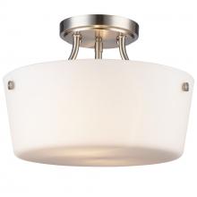 Trans Globe 70527-2 BN - 2LT SEMIFLUSH-SQR BOWL-BN-WHIT